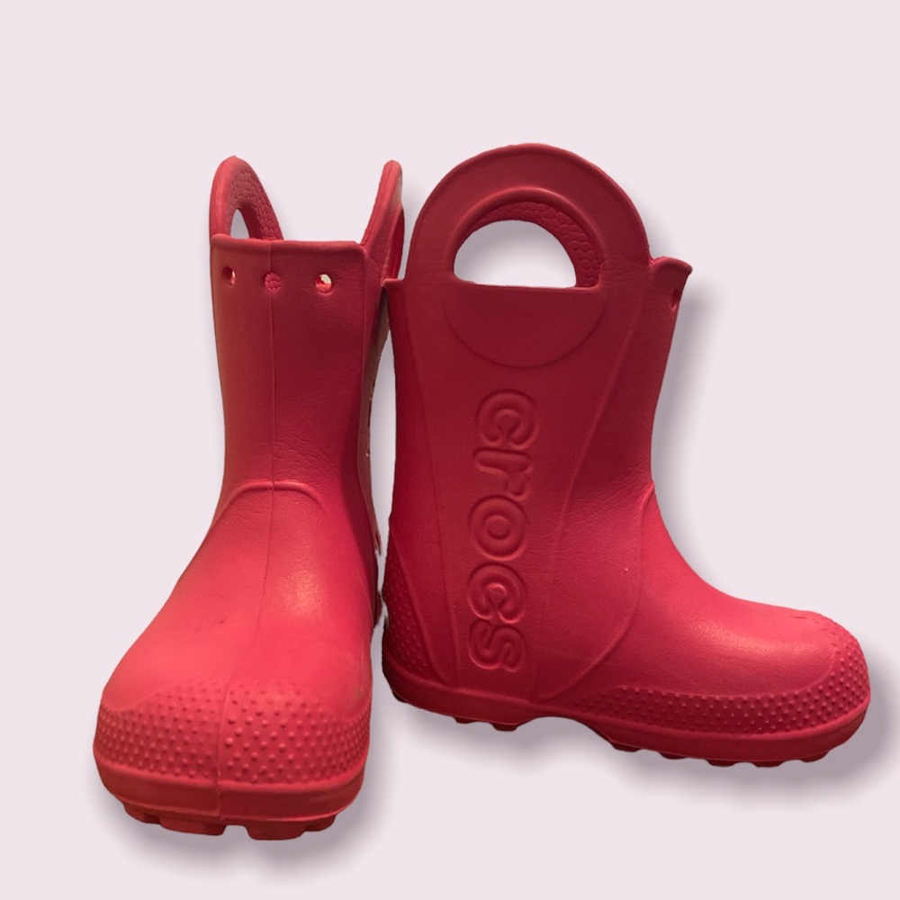 Pink Crocs Rain Boots